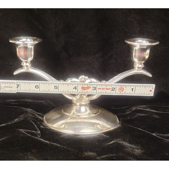 Vintage 1960s Oneida Silverplate Double Taper Candle Holder - Picture 7 of 14